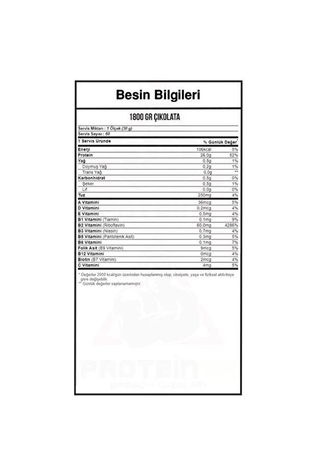 Pure Whey Protein Isolate 1800 Gram Çikolata - 2