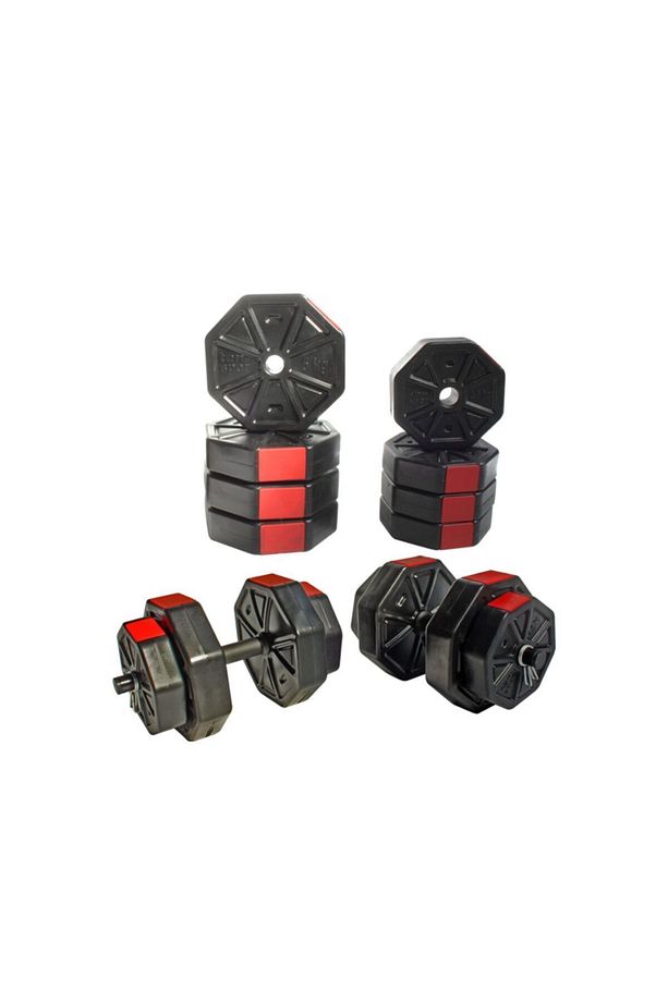 30 Kg Z Bar Ve Dambıl Seti Dambıl - Dumbell - Ağırlık - Halter Set (KIRMIZI KAPAKLI) - 2