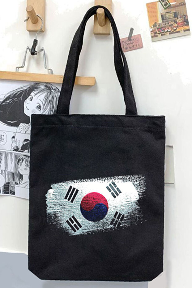 Unisex Black Canvas Bag - Gabardine Design from South Korea
