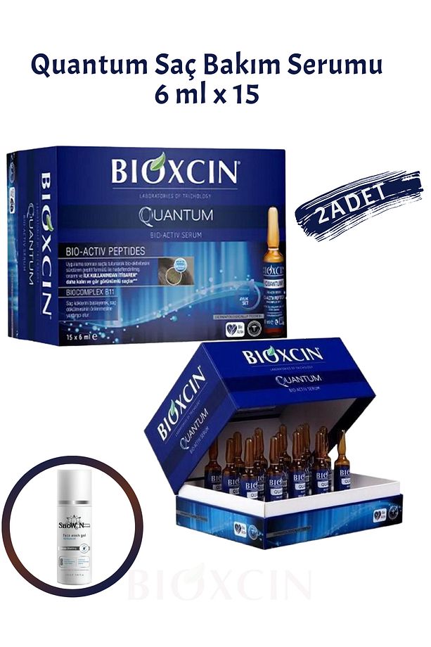 Quantum Saç Bakım Serumu 6 ml x 15 ( 2 ADET) '&' (1 ADET 100ML Yüz Temizleme Jeli)  /set1213/ - 1