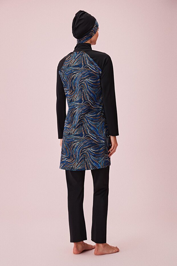 بدلة السباحة الحجاب منقوشة - 4