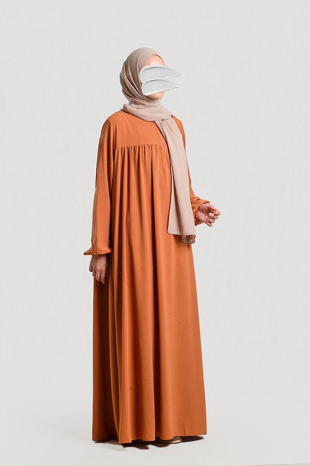 Ayrobin Elbise - Tarçın - 6