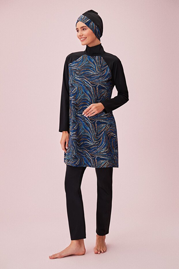 بدلة السباحة الحجاب منقوشة - 3