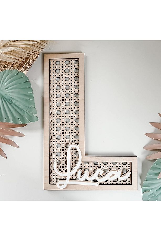 Isime Özel Ahşap Hazeran Rattan Harf Kapı,duvar,dekoratif Süs Tablo - 5