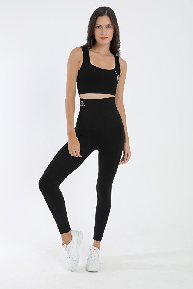 Lightblack High Waist Slimming Corset Leggings - Firming Corset - Postpartum Recovery