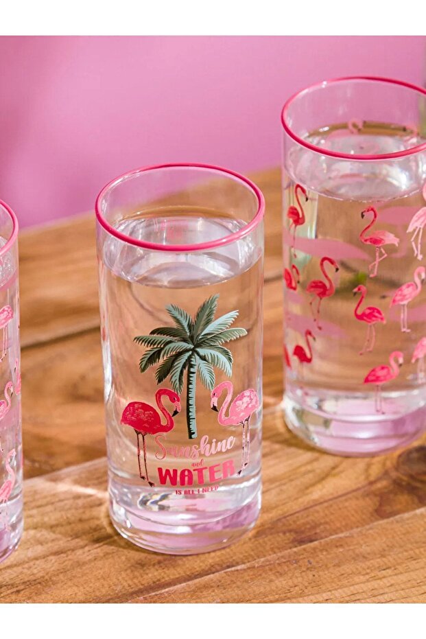 Lcw Home Flamingo Baskılı Bardak 3'lü Set - 3
