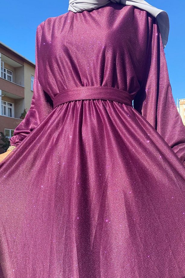 Tesettür Simli Elbise - 2