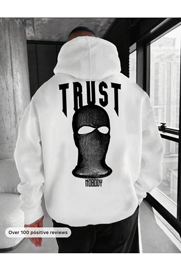 Trust Back and Chest Printed - Wide Cut 3 Thread Sweatshirt