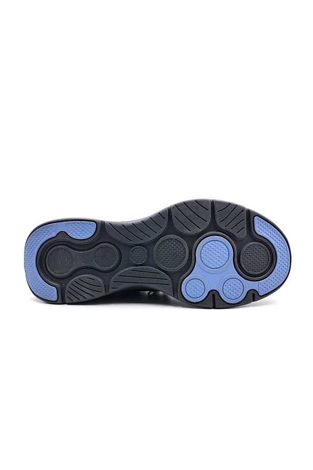 Soft Foam Yumuşak Taban Lastik Bağcıklı Erkek Siyah Yürüyüş Spor Ayakkabı - 5
