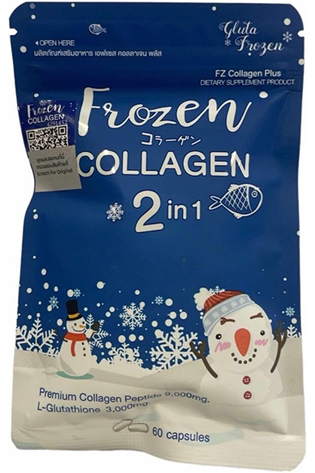 Frozen Collagen 2 in 1 Premium Collagen Peptide & Glutathione, 60 Capsules