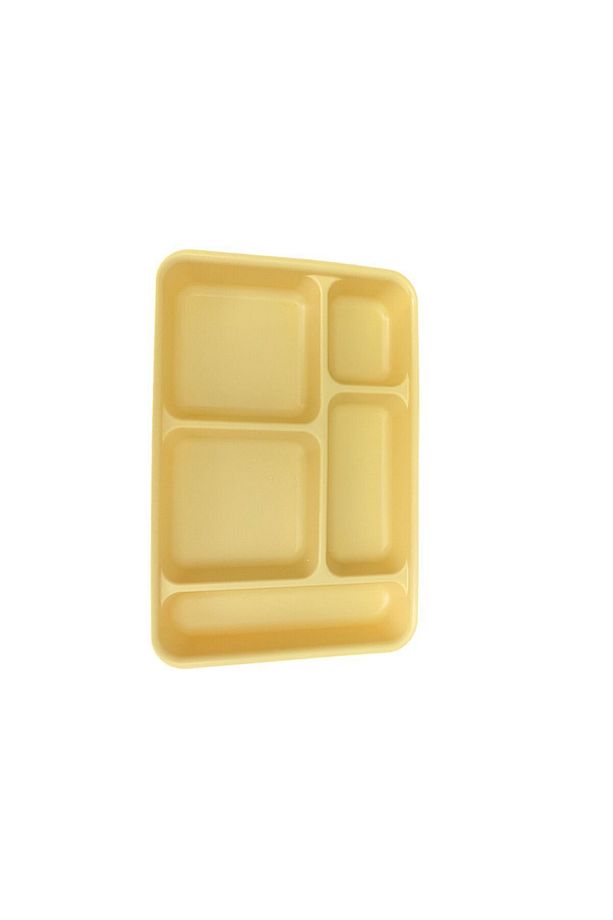 Tabldot 5 Bölmeli Lüks Plastik Piknik Yemek Servis Tabağı 1 Adet Tablot Sarı 21x31x3,3(H) Cm - 3