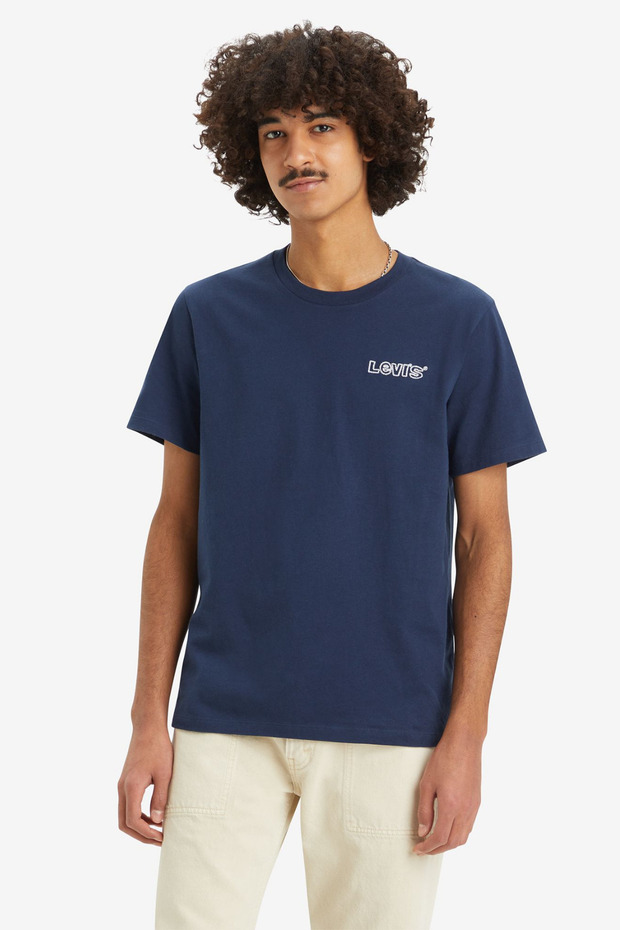 Navy Blue Regular Fit Crew Neck Men's T-shirt - 100% Cotton A2823-0265