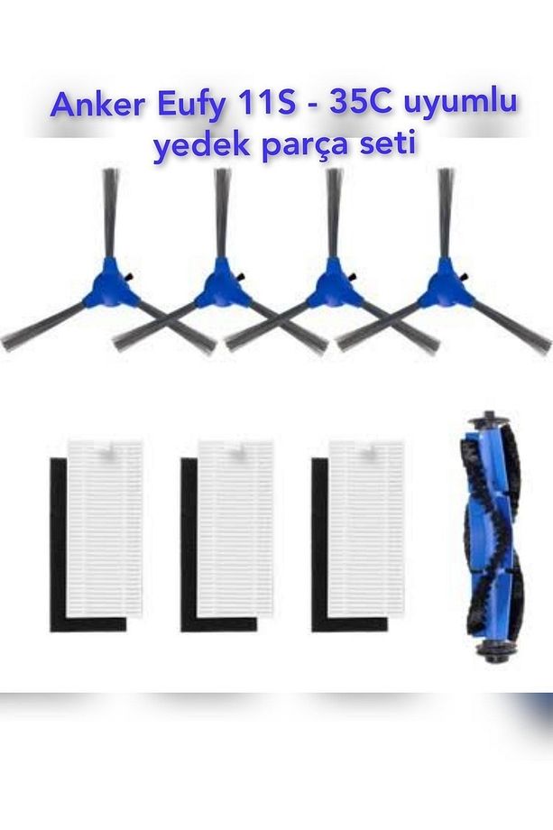 Eufy robovac 11s , 15t , 30c , 15c , 25c , 35c modeli uyumlu yedek hepa filtre fırça seti. - 1