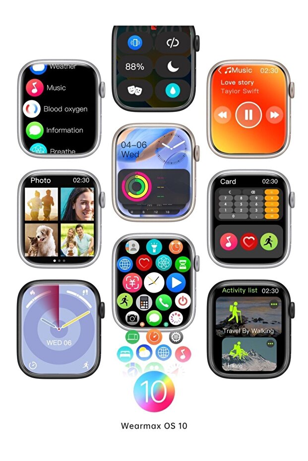 Watch 9 Pro Plus 2GB Hafızalı Android ve İphone Uyumlu Pembe (Rose-Gold) Akıllı Saat - 4