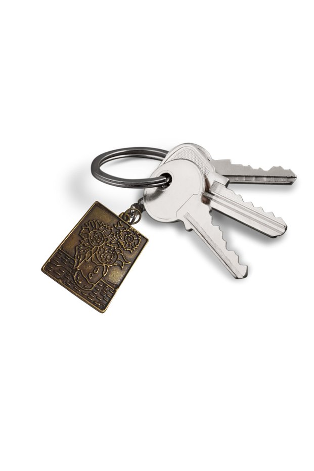 Bronze Color 30mm Van Gogh Sunflower Figured Metal Keychain