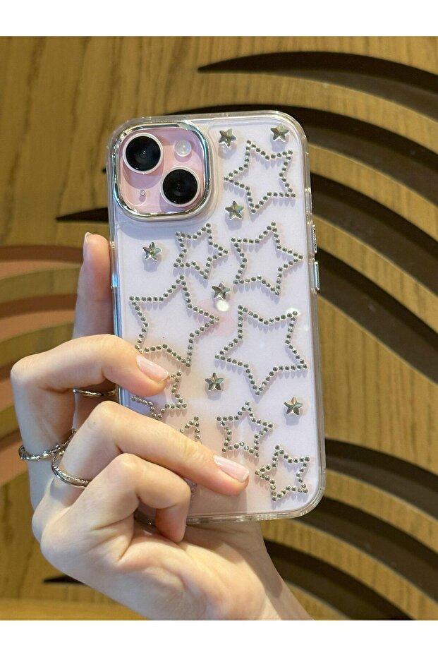 حافظة شفافة متوافقة مع هاتف iPhone 14 Plus باللون الفضي - 1