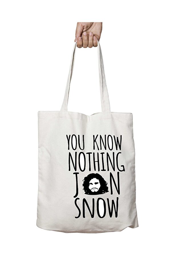 Game of Thrones You Know Nothing g Two-Sided Durable Washable School Beach Shoulder Tote Bag