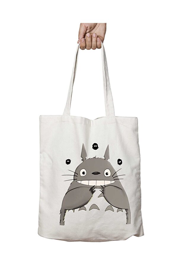 Anime Totoro 3 Spider Two Sides Permanent Washable School Beach Shoulder Cloth Bag