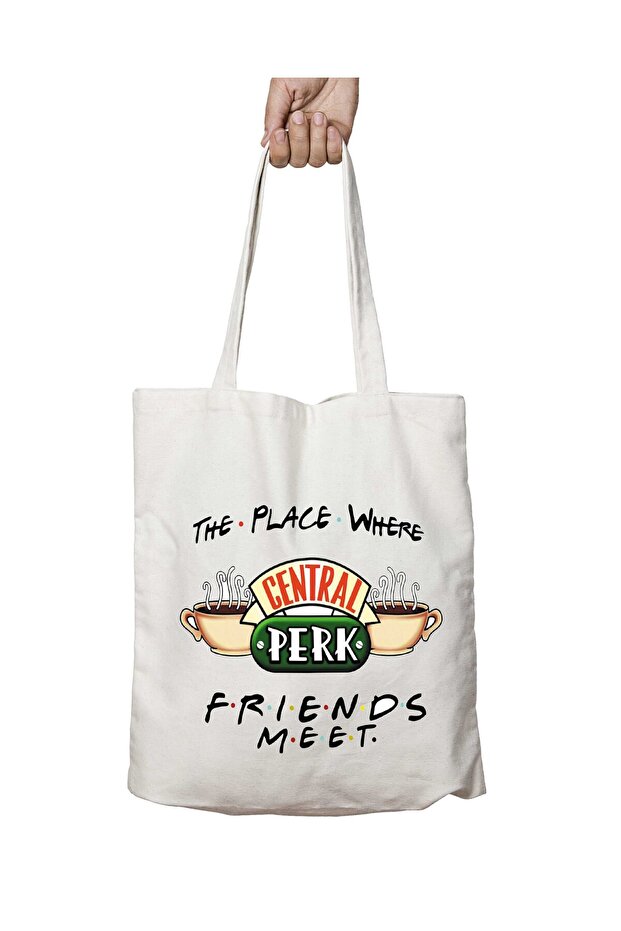 Friends - Central Perk the Place Two Sides Permanent Washable Shoulder Cloth Bag