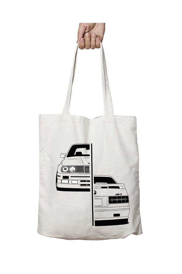Bmw E30 - Washable School and Beach Shoulder Tote Bag, Two Sides Permanent