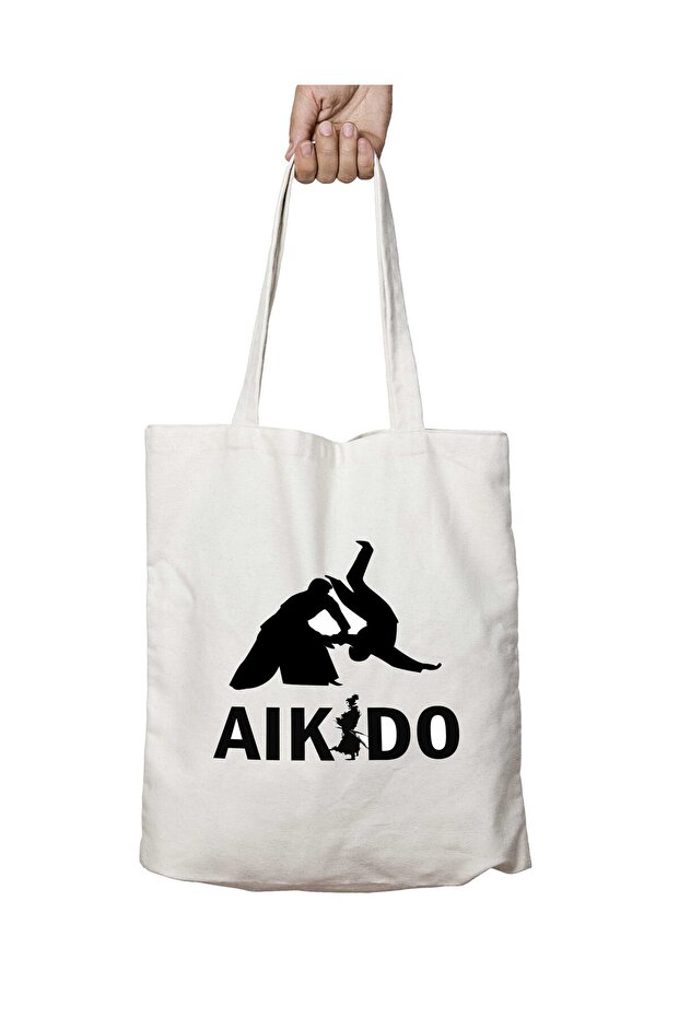 Aikido Fighting Two Sides Lasting Washable School Beach Shoulder Cloth Bag