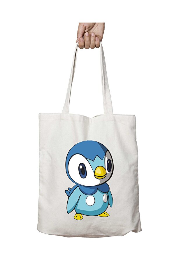 Pokemon Piplup Two Sides Permanent Washable School Beach Shoulder Cloth Bag