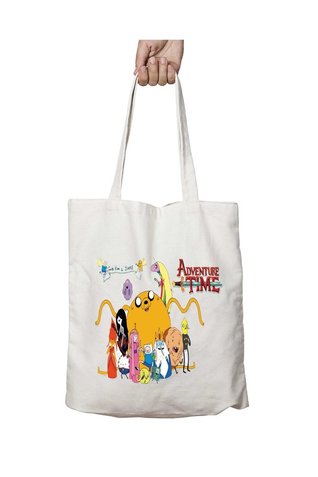 Adventure Time Finn and Jake Two Sides Washable School Beach Shoulder Tote Bag