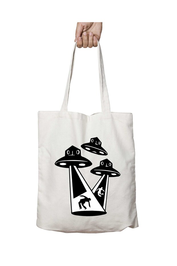 Abduçao Ufo Two Sides Permanent Washable School Beach Shoulder Tote Bag