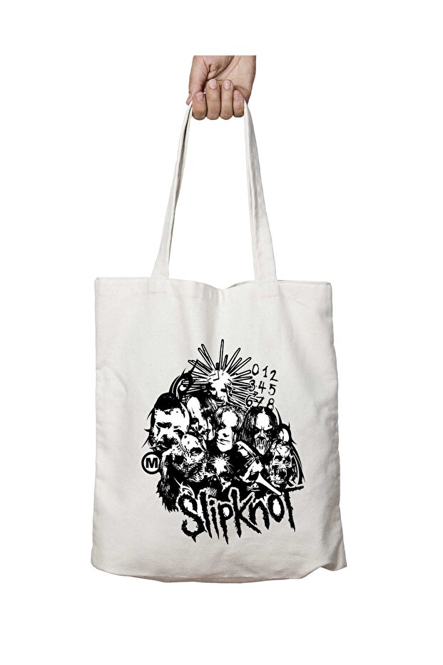 Slipknot Two Sides Permanent Washable School Beach Shoulder Cloth Bag