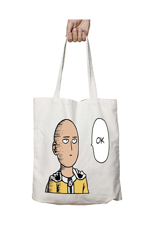One Punch Man Saitama - Ok Two Sides Washable Permanent Shoulder Tote Bag