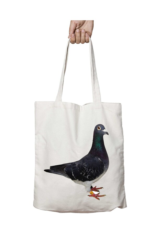 Pigeon-Png Two Sides Permanent Washable School Beach Shoulder Cloth Bag