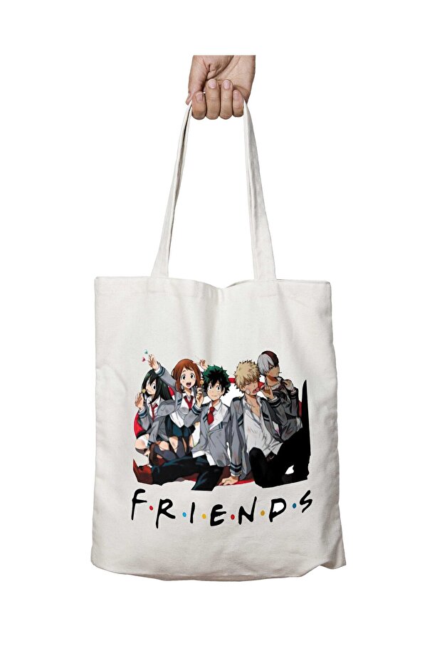 Anime Friends Two Sides Washable School Beach Shoulder Cloth Bag