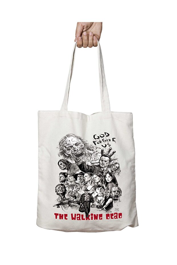Walking Dead Charcoal - Two Sides Lasting and Washable Shoulder Tote Bag