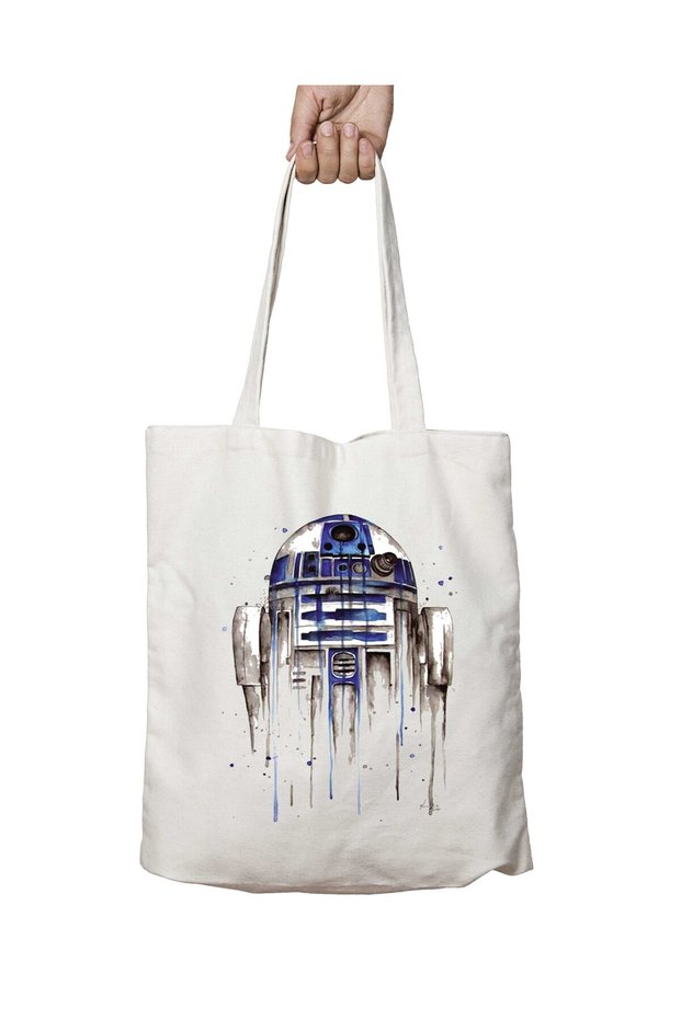 R2-D2 (Star Wars) Two Sides Permanent Washable School Beach Shoulder Tote Bag
