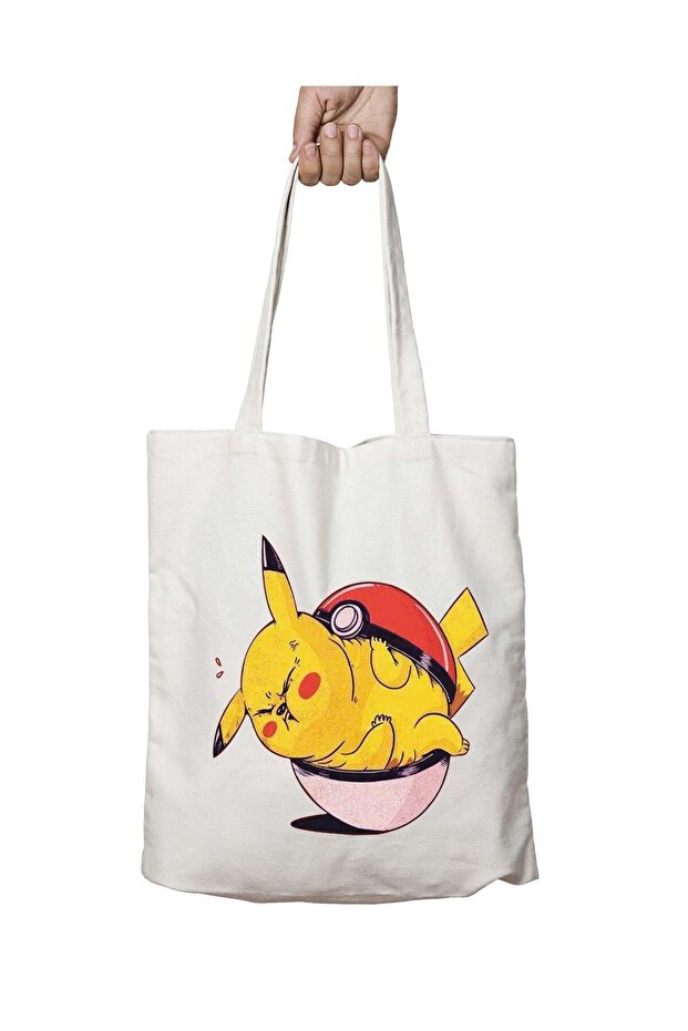 Pikachu Pokemon Two Sides Permanent Washable School Beach Shoulder Cloth Bag