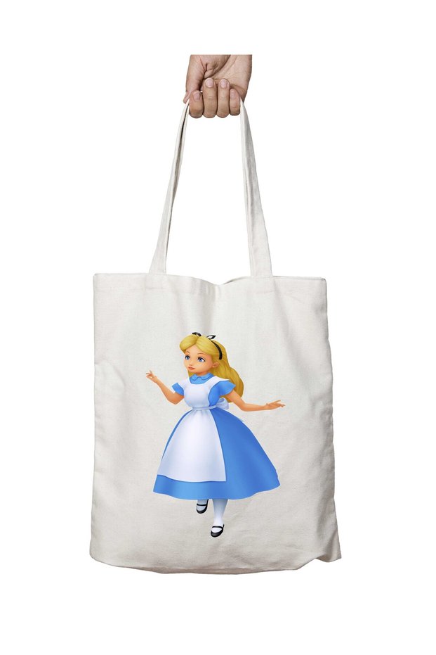 Alice-Free-Png-Image Two Sides Permanent Washable School Beach Shoulder Tote Bag