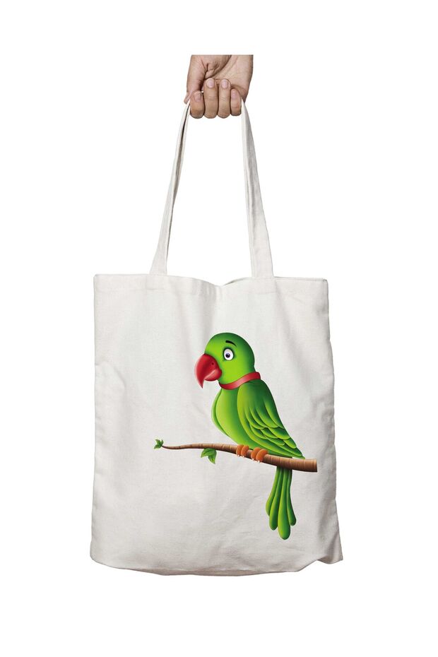 Parrot-papageous Washable Permanent Shoulder Tote Bag - for Beach and School