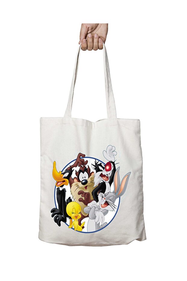 Looney Tunes Daffy Duck Bugs Bunny Two Sides Washable School Beach Shoulder Cloth Bag