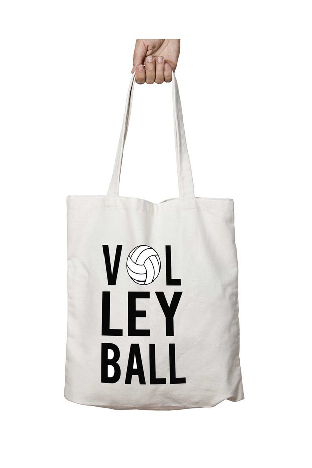Volleyball Volleyball Two Sides Durable Washable School Beach Shoulder Tote Bag
