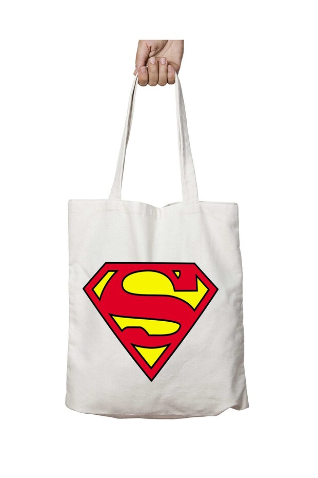 Superman Logo Two Sides Lasting Washable School Beach Shoulder Tote Bag