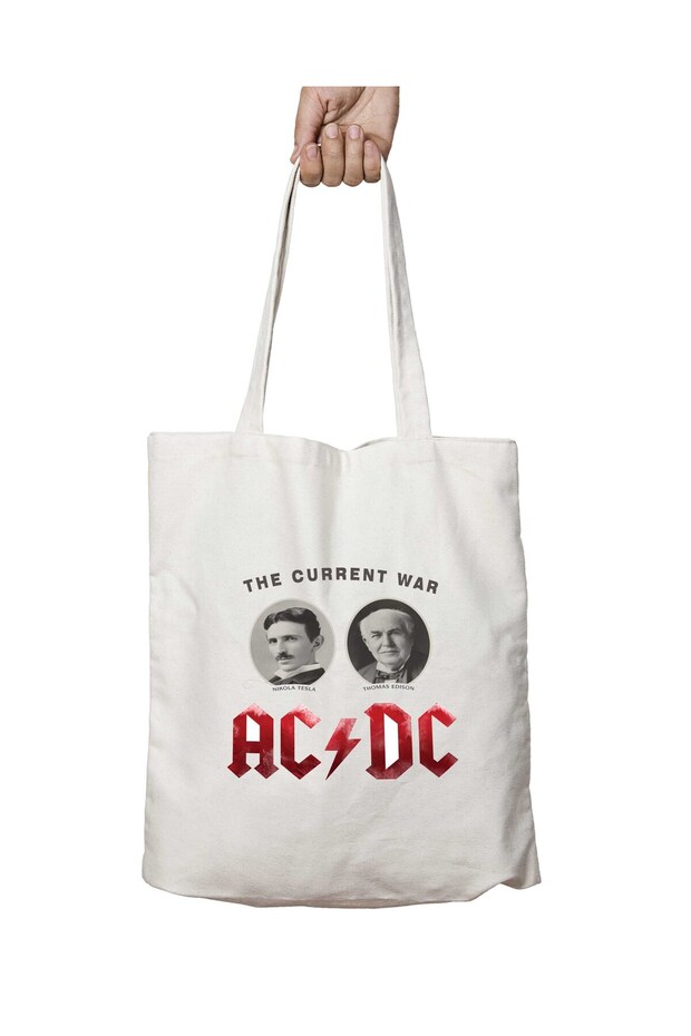AC DC - حقيبة كتف The Current War ذات وجهين وقابلة للغسل