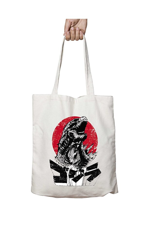 Godzilla the King Will Rise Two Sides Washable School Beach Shoulder Tote Bag