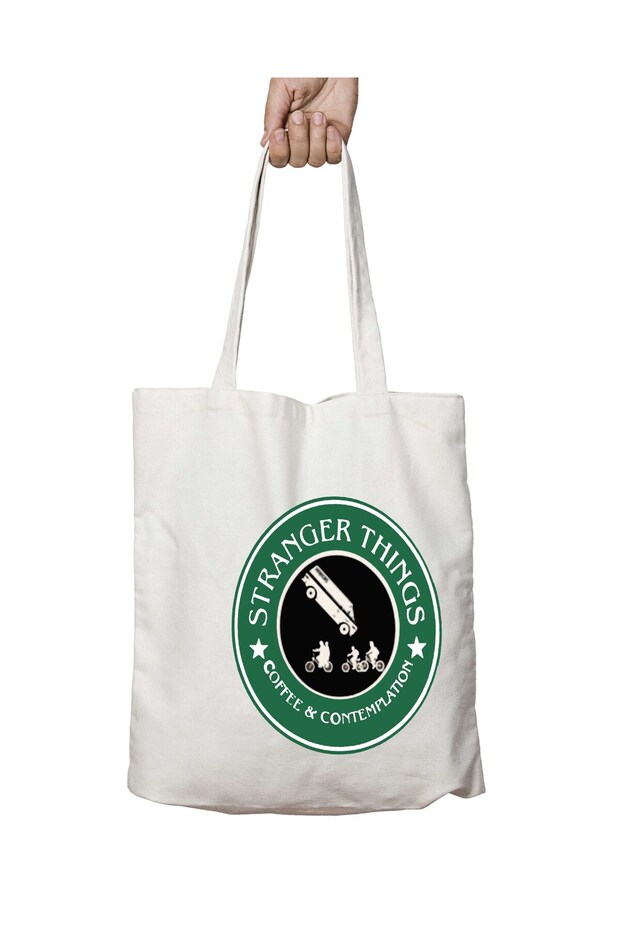 Stranger Things - Coffee Contemplation Two-Sided Washable School Beach Shoulder Tote Bag