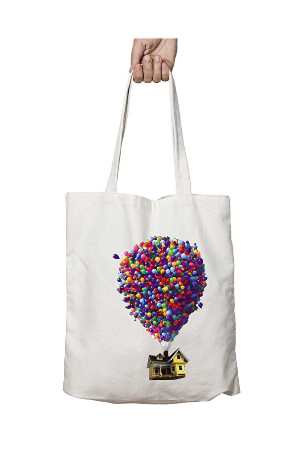 Look up Balloon Two-Sided Durable Washable School Beach Shoulder Tote Bag