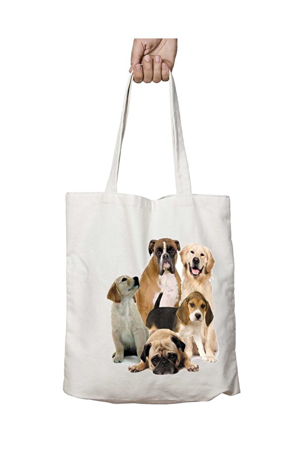 Dogs Two Sides Permanent Washable School Beach Shoulder Tote Bag