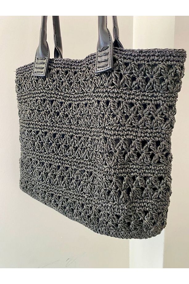 Çiçek Tote Hasır Çanta - 4