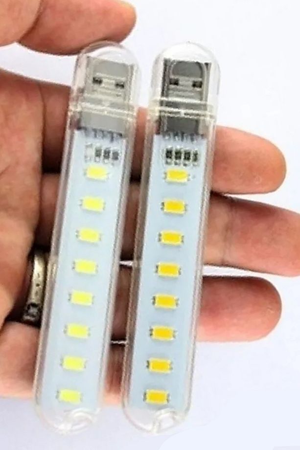 8 Ledli USB Girişli Portatif Led Kitap Okuma Kamp Bilgisayar Çalışma Masası Lambası - 3