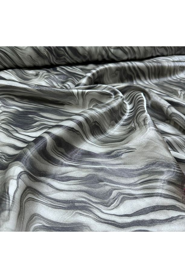 Floş Saten Kumaş Parlak Işıltılı Çift En Ombre Zebra Desenli - 1