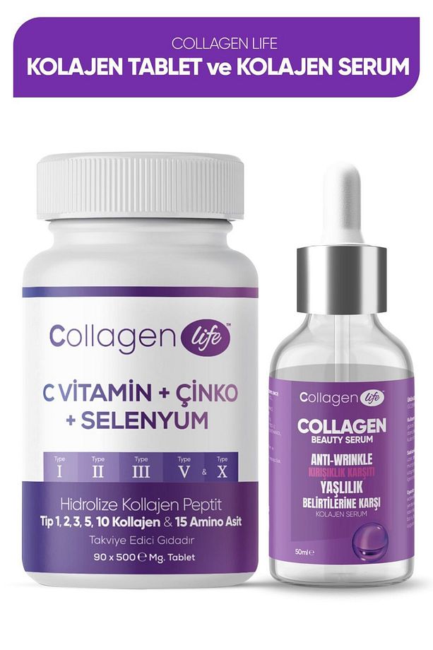 5 Tip Kolajen Tip 1, Tip 2, Tip 3, Tip 5, Tip 10 + Kolajen Serum 2 Li Fırsat Seti - 1