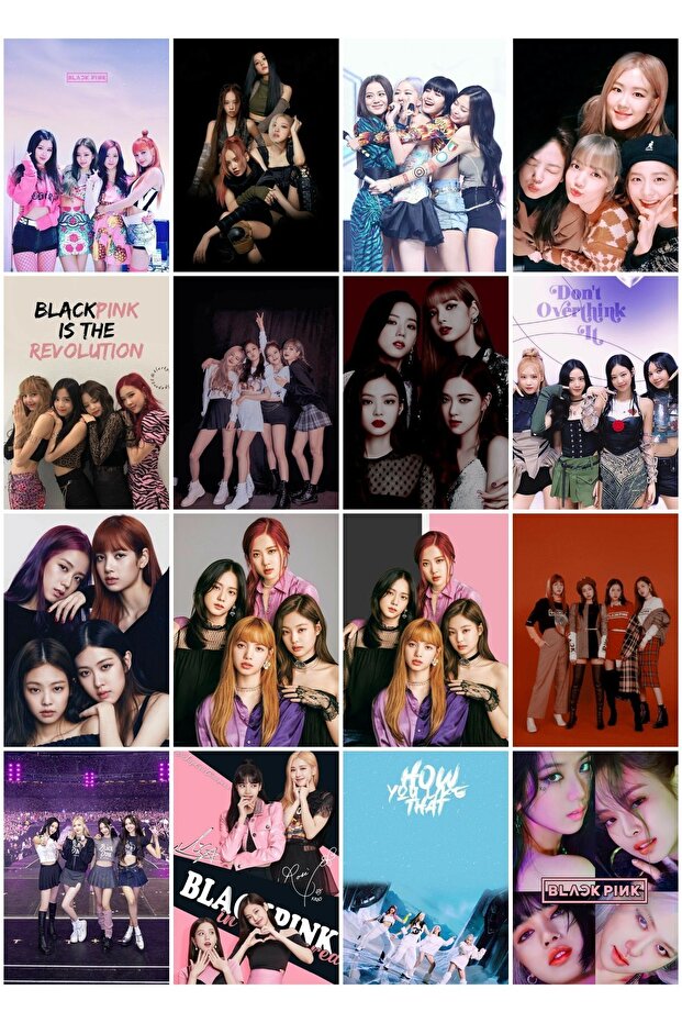 Kpop - مجموعة بطاقات صور مقاس 16 بوصة بتصميم رقم 39 بنمط Blackpink